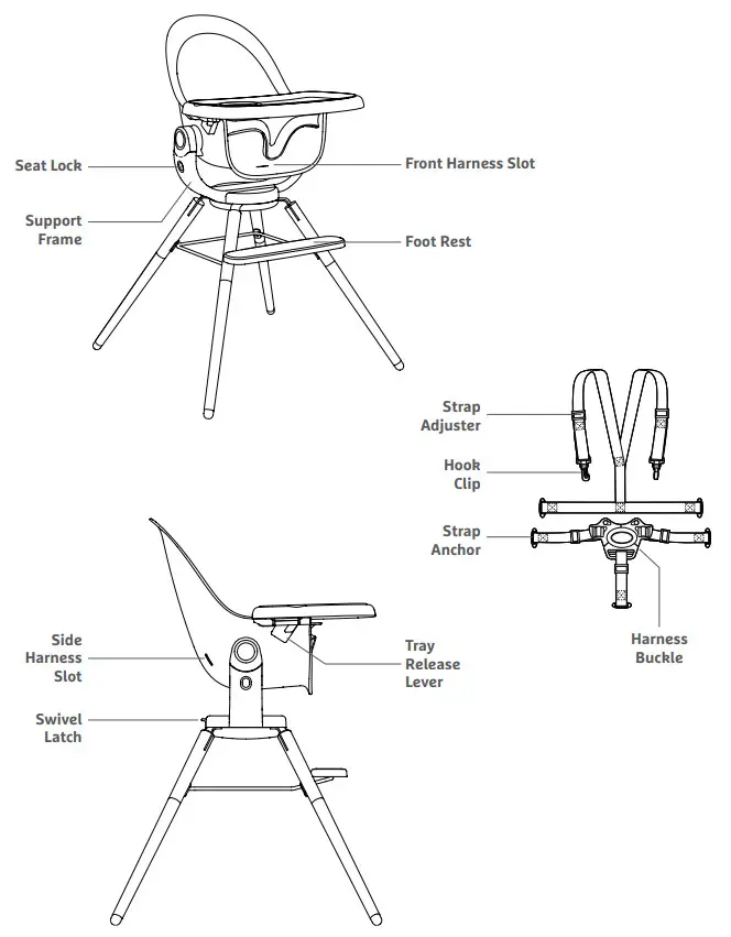 munchkin 17584 Clear Seat High Chair - HOW TO ASSEMBLE