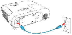 EPSON 880X Projector - Plug in the projector