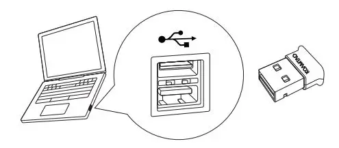KOAMTAC KDC280 BLE Scanning Package User Guide - Insert the BLE Dongle into your computer’s USB