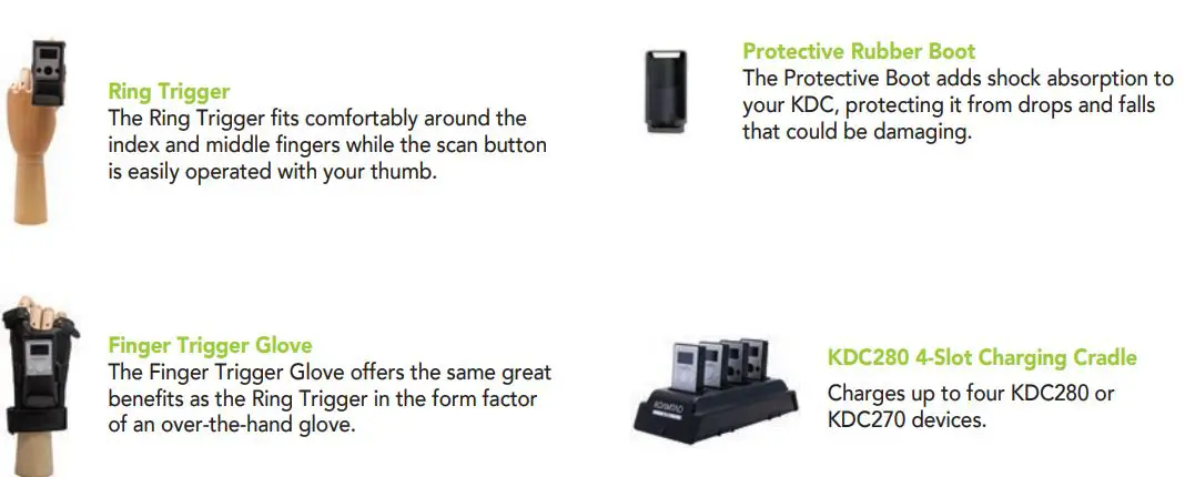 KOAMTAC KDC280 BLE Scanning Package User Guide - KDC280 Accessories