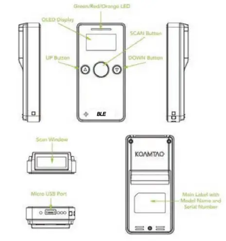 KOAMTAC KDC280 BLE Scanning Package User Guide - KDC280 Diagram