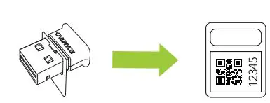 KOAMTAC KDC280 BLE Scanning Package User Guide - Locate the KBLED41 BLE Dongle with dongle tag