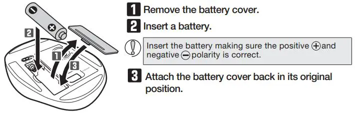 ELECOM Wireless Trackball Mouse M-XT3DR User Manual - Installing a battery