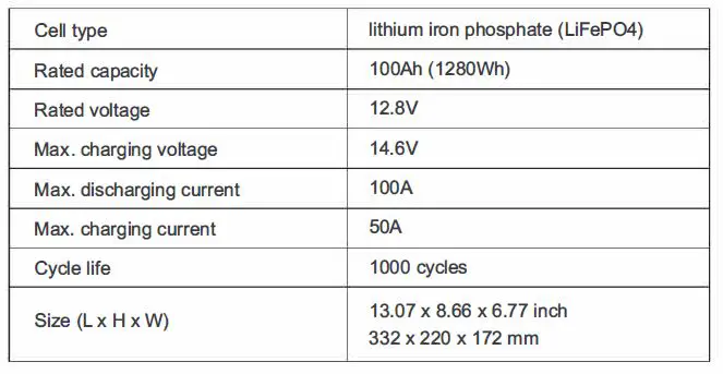Dr Prepare DBT-LFP12100-1CSC 12V 100Ah Smart Lithium Iron Phosphate - fig1