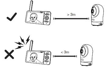 Turn down the volume of your parent unit.