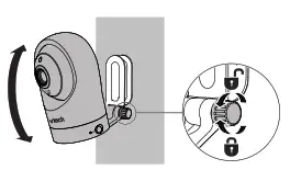maximize your baby unit’s viewing angles by tilting the wall mount bracket.