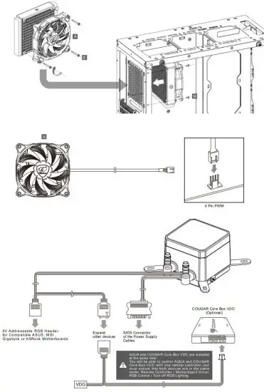 COUGAR A50945 Aqua 120 AIO Liquid Cooling - INSTALLATION