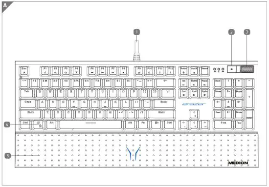 MEDION MD 88112 Erazer Gaming Keyboard - Gaming