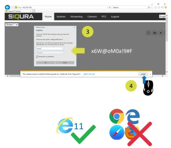 SIQURA PD910 3MP Bubbleless Network PTZ Dome Camera - Install browser