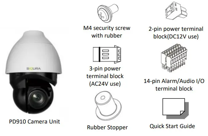 SIQURA PD910 3MP Bubbleless Network PTZ Dome Camera - Unpack