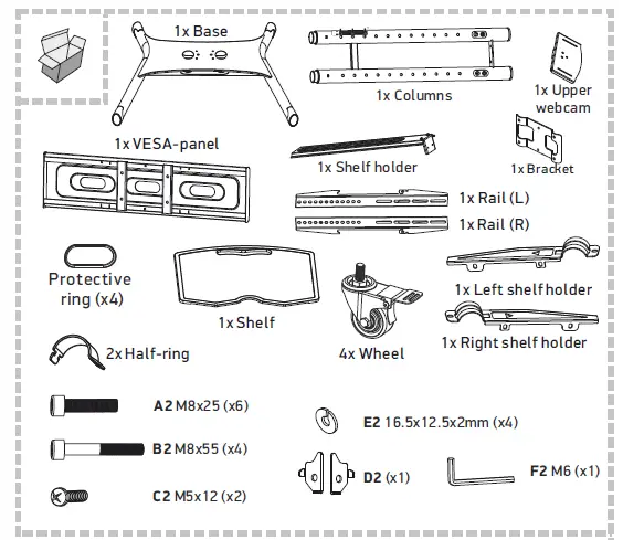 ONKRON-TS1551-40-Inch-Mobile-Cart-for-TVs-FIG-1