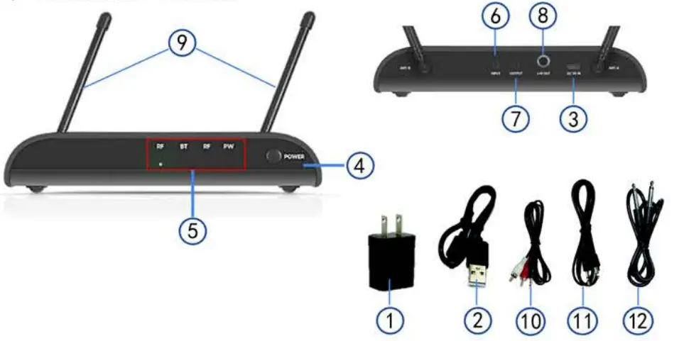 Depusheng UHF Portable Dual Wireless Karaoke Microphone with Echo Bass Treble-Fig12