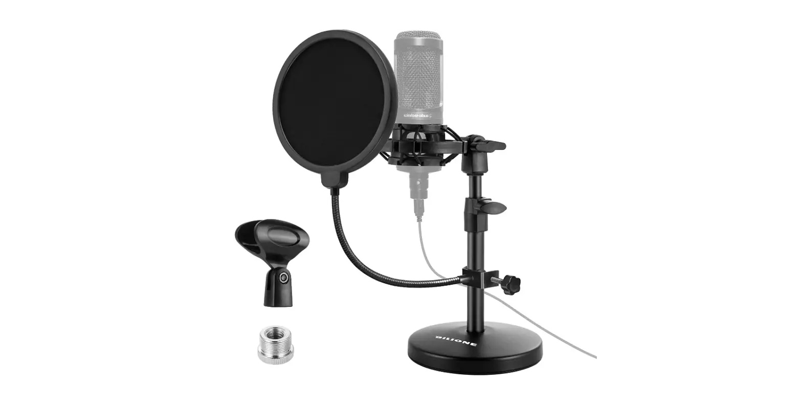 Bilione Upgraded Desktop Microphone Stand, Adjustable Mic Stand-complete Features/instruction Manual
