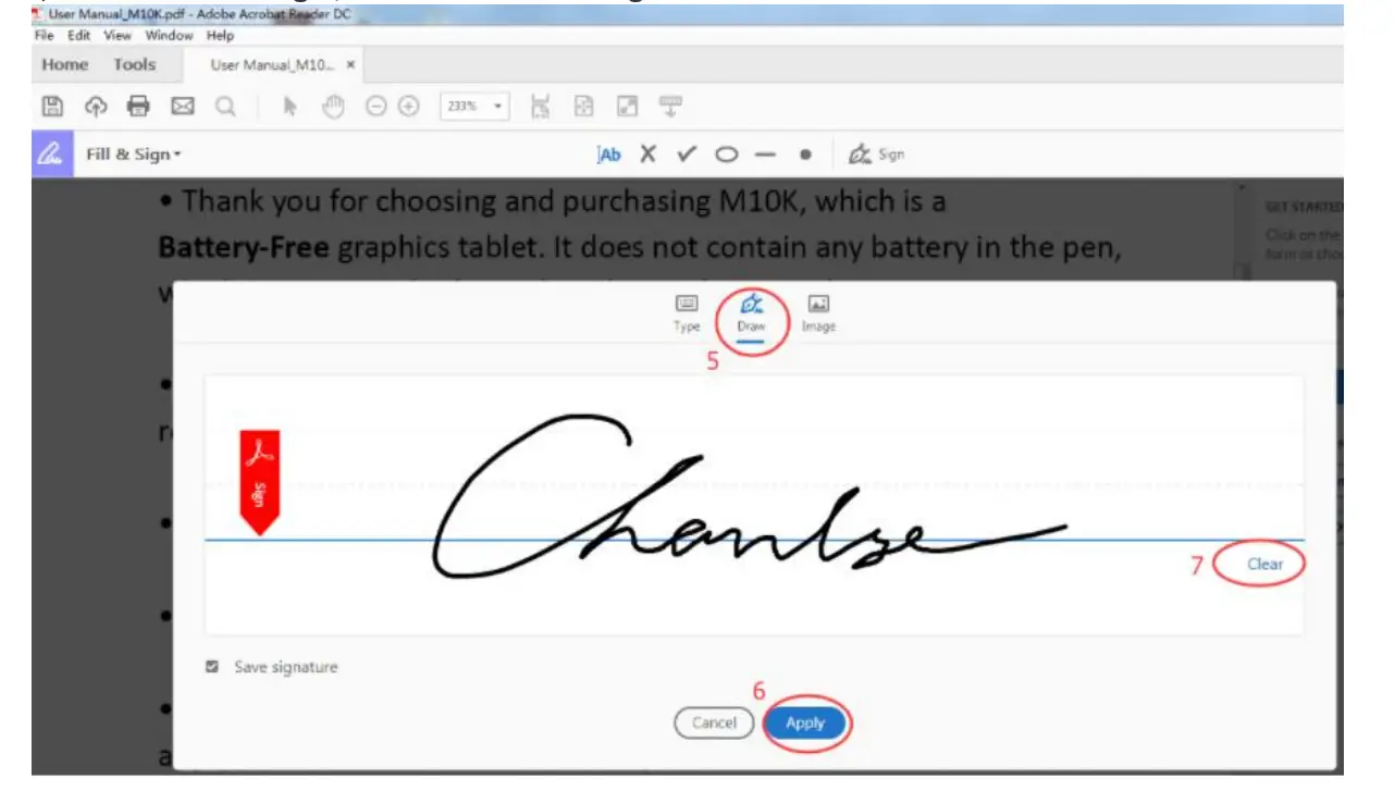 GAOMON M1220 Pen Tablet - Sign 1
