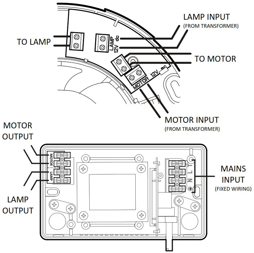 Xpelair Illumi Shower Fan Complete -- Electrical Connections