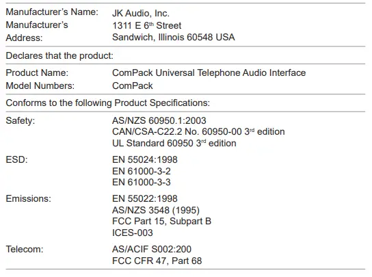 JK Audio ComPack Universal Telephone Audio Interface-fig8