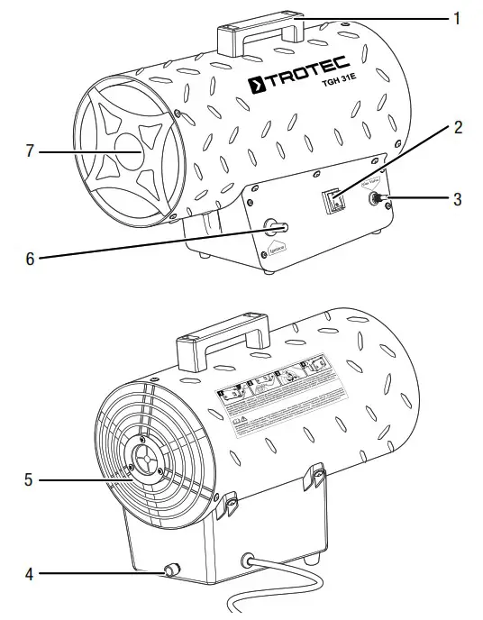 Trotec TGH11E Gas Heater Fan - Information about the device 2
