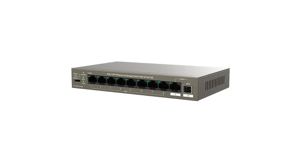 Ip-com G1110pf-8-102w 9ge+1sfp Ethernet Unmanaged Switch With 8 Port Poe Installation Guide