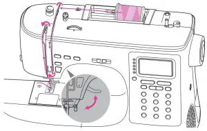 FIG 30 Threading the upper thread
