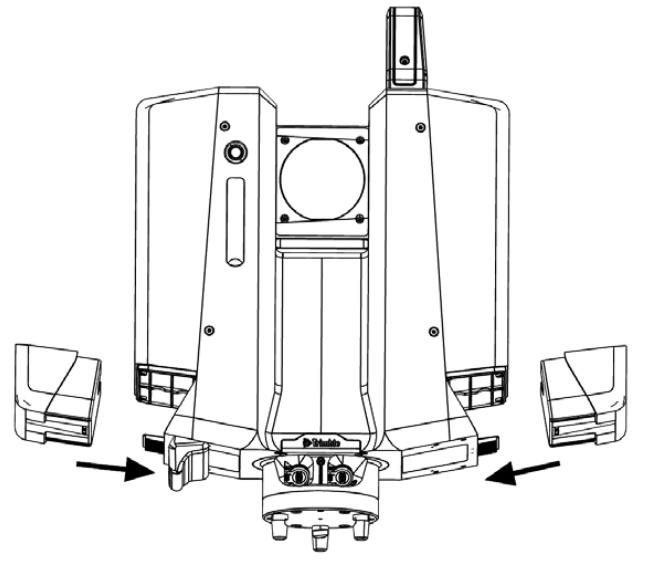 trimble X12 3D LASER SCANNER - batteries sidewards