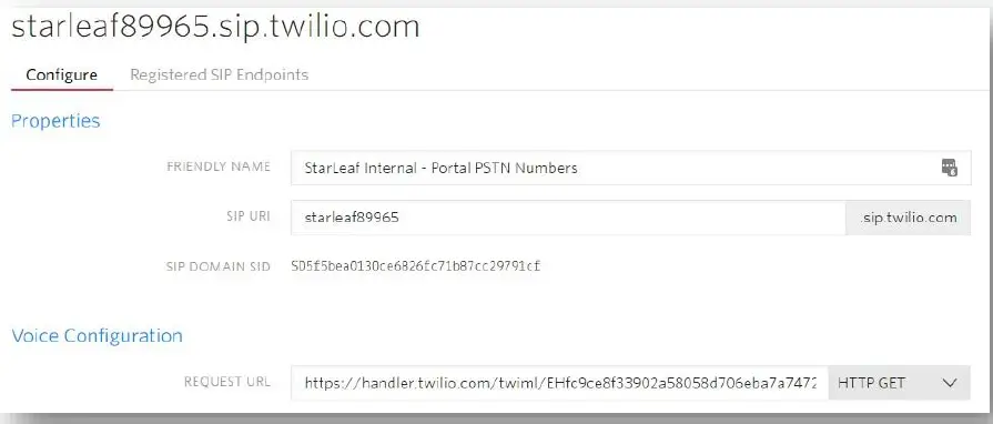 Software s Twilio setup for StarLeaf VoiceConnect 10