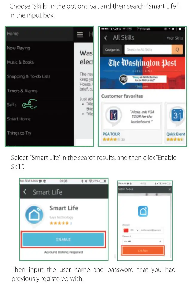 Ecobene Lighting ECO-SDWB15W Smart LED Downlight User Manual - Enable Smart Life skill in the Amazon Alexa app