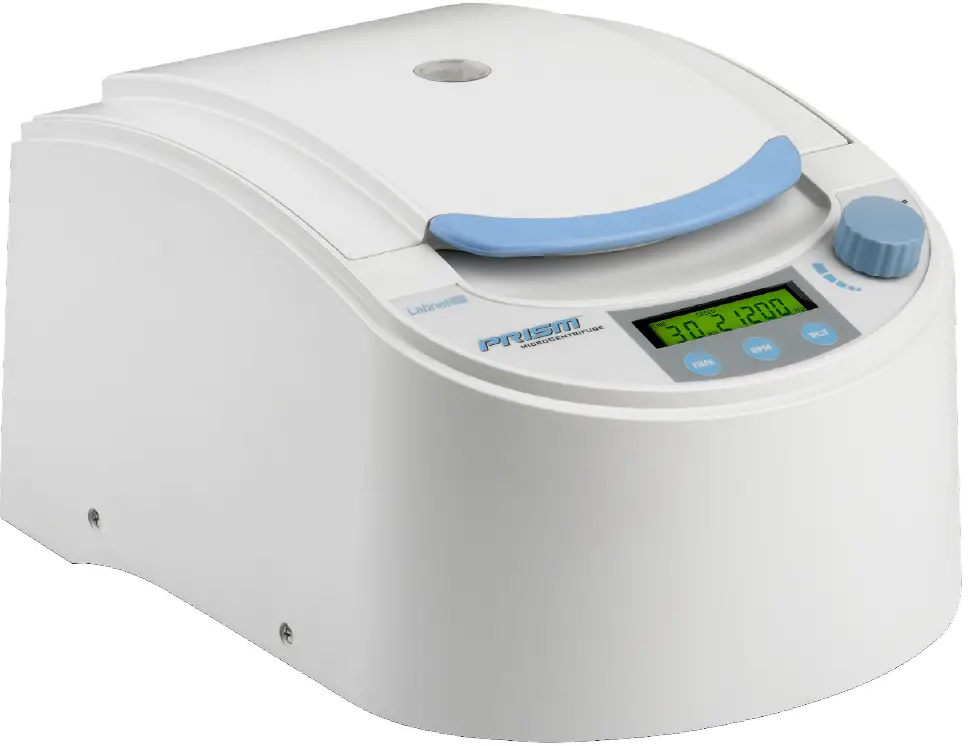 2.1 Operation Safety Precautions Never use the centrifuge in any manner not specified in these instructions. Never operate the centrifuge without a rotor properly attached to the shaft. Always use a wrench to tighten the rotor nut. Never tighten rotor nut by hand only. Never fill tubes while they are in the rotor. Liquid spillage may harm unit. Never put hands in the rotor area unless the rotor is completely stopped. Never move the centrifuge while the rotor is spinning. Never use solvents or flammables near this or other electrical equipment. Never centrifuge flammable, explosive, or corrosive materials. Never centrifuge hazardous materials outside of a hood or a proper containment facility. Always load the rotor symmetrically. Each tube should be counter-balanced by another tube of the same type and weight. Always locate the centrifuge within easy access to an electrical outlet. Always use only microcentrifuge tubes made from plastic and designed to withstand centrifugal forces of at least 21,200 x g. Always use a wrench to tighten the rotor nut. Do not operate the centrifuge if any of the following conditions exist: The centrifuge has not been installed properly. The centrifuge is partially dismantled. Service has been attempted by unauthorized or unqualified personnel. The rotor has not been installed securely on the motor shaft. Rotors and accessories outside of the standard range are not to be used without permission from the manufacturer. Exception: Microcentrifuge tubes made of plastic, normally available in the laboratory. The centrifuge is located in an explosive atmosphere. Materials to be centrifuged are combustible and/or explosive. Materials to be centrifuged are chemically reactive. The rotor load is not properly balanced. The rotor nut was not tightened with a wrench. 3.0 Specifications