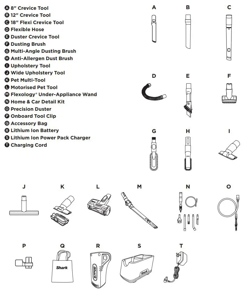 Shark IZ201UK IZ251UK Anti Hair Wrap & DuoClean Cordless Vacuum Instructions - ADDITIONAL ACCESSORIES AVAILABLE