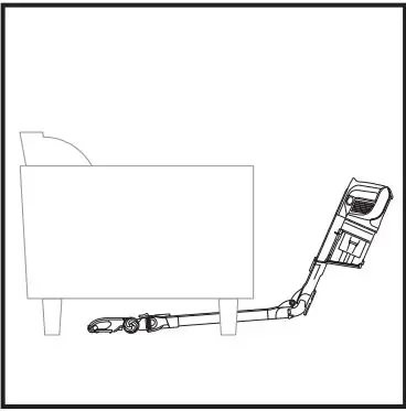 Shark IZ201UK IZ251UK Anti Hair Wrap & DuoClean Cordless Vacuum Instructions - Adjust the wand to a lower angle to easily clean under furniture