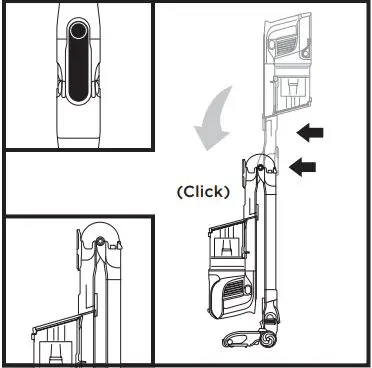 Shark IZ201UK IZ251UK Anti Hair Wrap & DuoClean Cordless Vacuum Instructions - To put the vacuum in storage mode