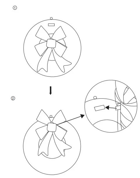 anko P_43199365 Low Voltage 50cm Tinsel Wreath - Assembly diagram