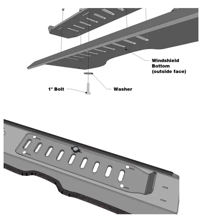 FALCON RIDGE JD-835-WD05 John Deere 835 Aero-Vent Polycarbonate Windshield - Windshield2