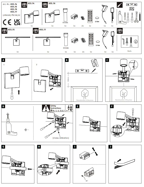 Paulmann LED picture light ADELIA 5.6W2700K24V 370lm dimmable brushed aluminium - fig 1