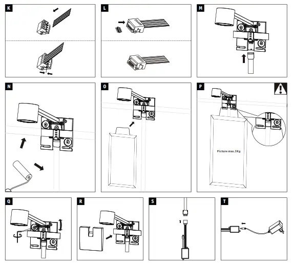 Paulmann LED picture light ADELIA 5.6W2700K24V 370lm dimmable brushed aluminium - fig 2
