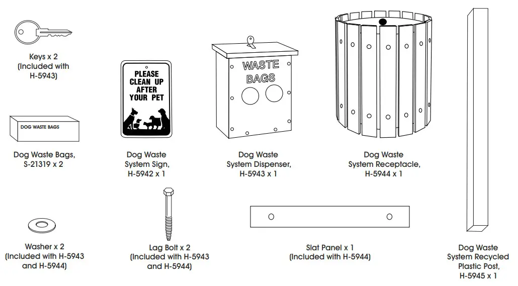 ULINE H-5942, H-5943, H-5944, -parts
