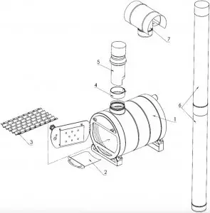 EXTERNAL WOOD BURNER FOR HOT TUB SET