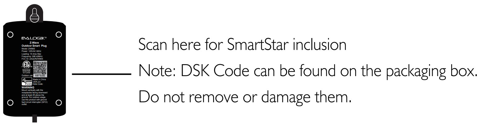 EVA LOGIK ZW96S Z Wave Outdoor Smart Plug - damage them