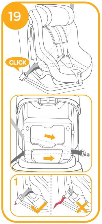 Joie Steadi R129 Enhanced Child Restraint Car Seat - tongue is engaged