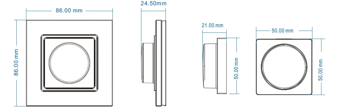 SKYDANCE-PK1(G)-Rotary-Glass-Panel-RF-Remote-Controller-fig-1