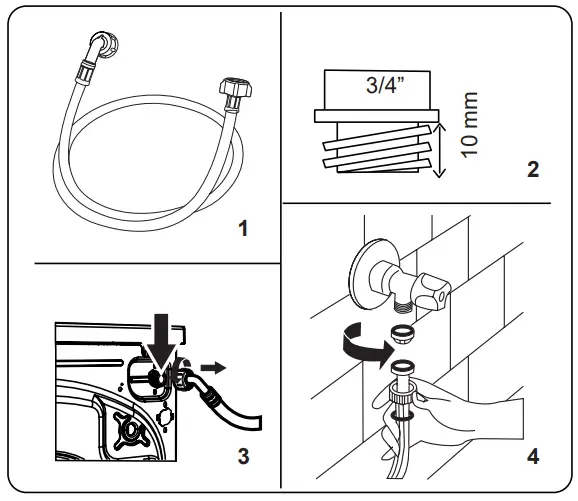 FINLUX FXA1 5100T Washing Machine - Hose Connection
