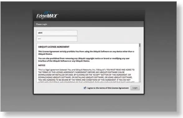 EdgeRouter ER-4 User Guide - License Agreement to accept it.