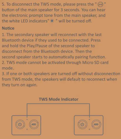 Asimom Wireless Bluetooth Speaker ASIMOM EX70 - How to set up True Wireless Stereo Pairing 2
