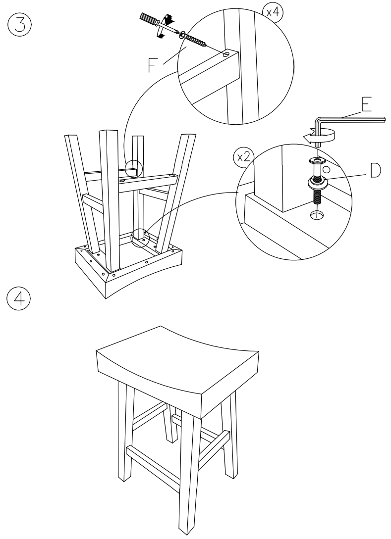 ASHLEY D548 024 Glosco Brown Stool - fig 1