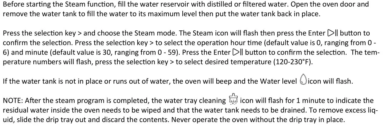 Whynter TSO-488GB Countertop Multi Function Convection Steam Oven - DIY Steam mode