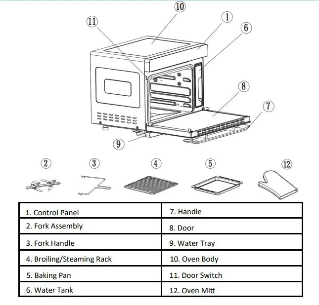 Whynter TSO-488GB Countertop Multi Function Convection Steam Oven - PRODUCT STRUCTURAL DESIGN