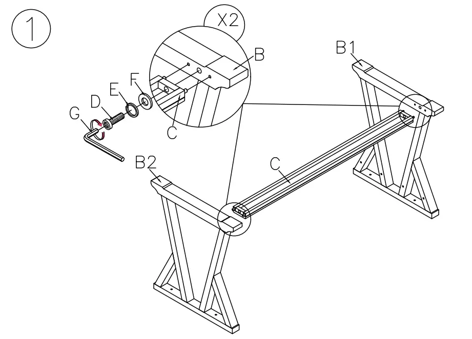 ASHLEY H642-44 Office Jonileene 60 Inch Home Office Desk - Figure 2