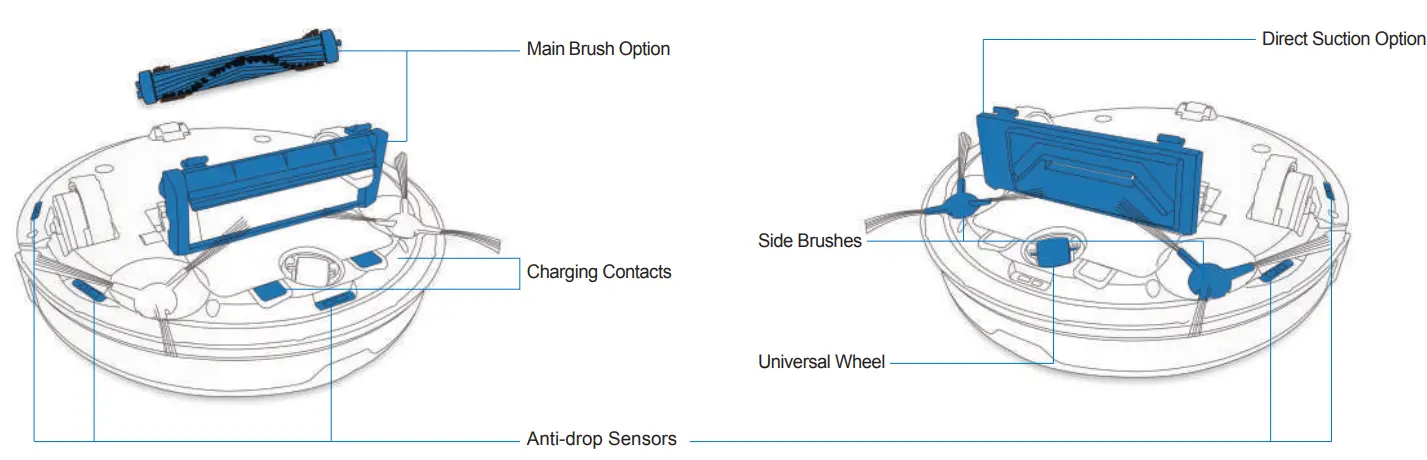 ECOVACS DEEBOT 900 Smart Robotic Vacuum - Bottom View