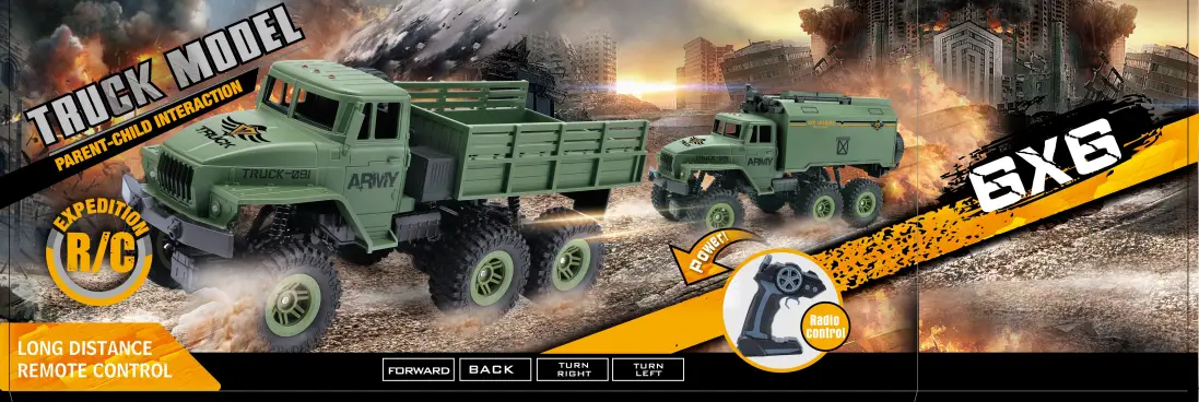 Plastic Toy Factory 6x6 Truck Model Parent Child -