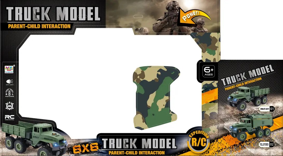 Plastic Toy Factory 6x6 Truck Model Parent Child - fig 1