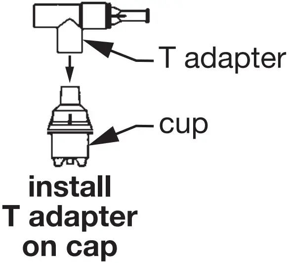 Install T adapter on cap